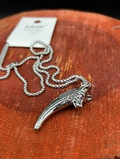 Stainless Steel Polished High End Wolf Head And Fangs Joint Necklace 28''