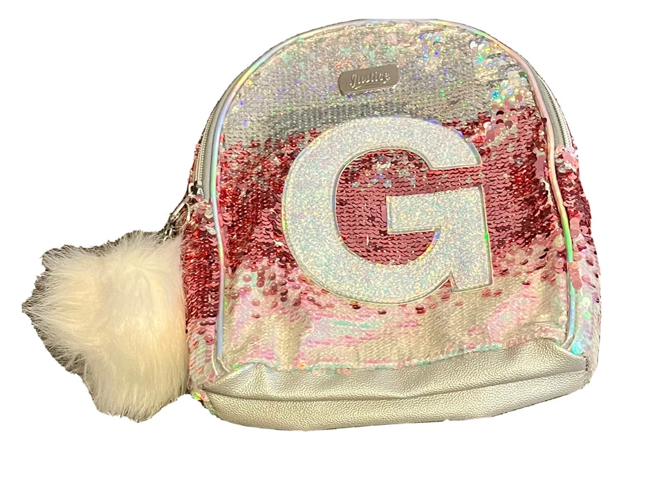 Justice девочки инициал G мини Flip блестки рюкзак новый без ярлыков - Изображение 2 из 2