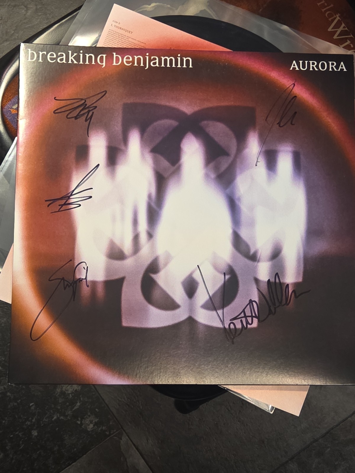 BREAKING BENJAMIN Signed Aurora Vinyl LP Autographed 2020 First Press Matrix