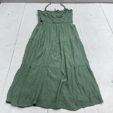 Trixxi Green Tiered Ruffle Spaghetti Strap Maxi Dress Women's Size Large