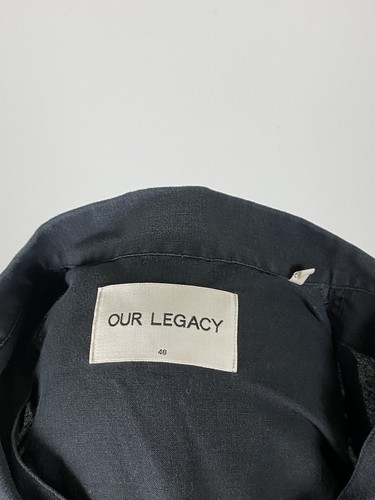 OUR LEGACY Blue Linen Blend Long Sleeve Shawl Zip Shirt Size 48 - Picture 19 of 21