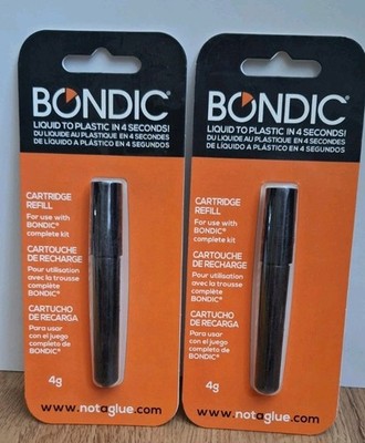 Lot 2 Bondic Refill 4 Gram Liquid Plastic Replacement Cartridge UV Adhesive Glue