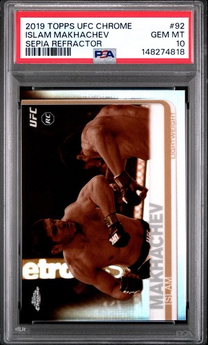 Islam Makhachev [Sepia] #92 2019 Topps UFC Chrome card