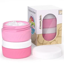 Silicone Cream Jars BPA Free, TSA Approved 1.35oz Travel Size Containers, Lea...