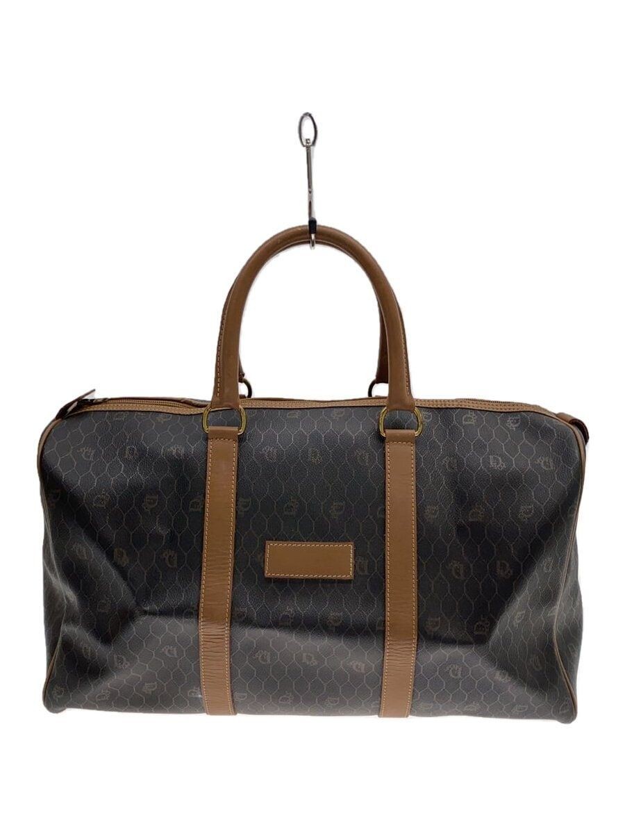 Christian Dior Brown Monogram Leather Boston Bag Pre-Owned