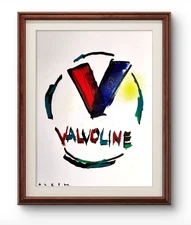 Aleph Original Art Valvo 14x11 Figurative Abstract Expressionist Painting Paper