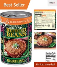 Traditional Organic Refried Beans - 12-Pack  Gluten-Free 15.4 Oz Each 
