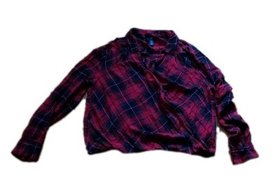 Bluse *hemd*rot*schwarz*karo*kariert*elegant*wickeloptik* M