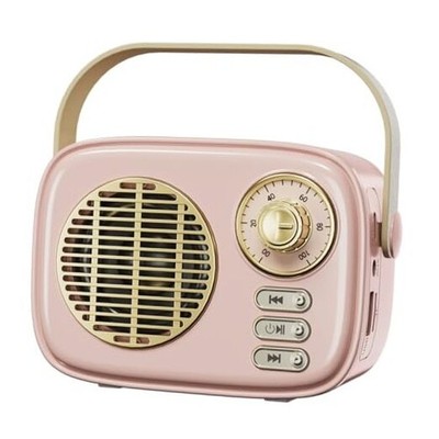 Retro Bluetooth Speaker,Vintage Decor,Mini Wireless Bluetooth Pink