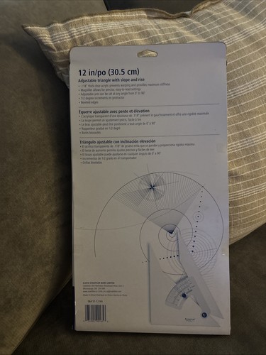 STAEDTLER 12” Adjustable Triangle Mars Professional 964 51-12 NIB - Picture 4 of 7
