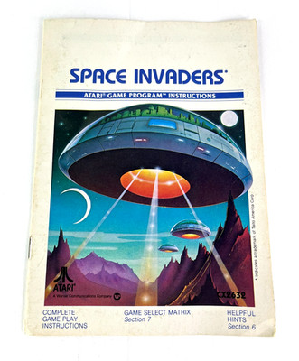 Space Invaders - Atari - Manual ONLY - White / Color Variant
