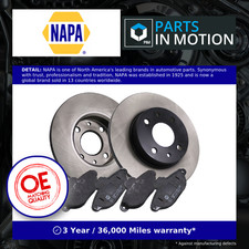 2x Solid Brake Discs and Pads Front NAPA NBK5322DP fits FIAT 500