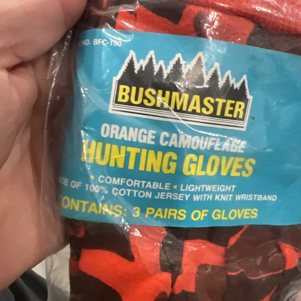 Guantes de caza Bushmaster XL naranja 3 pares ligeros nuevos con etiquetas Foto 2 de 4