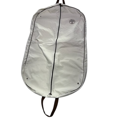 Hermès Garment Bag Suit Carrier Travel Dust Cover Canvas Leather Trim Beige