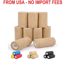AZEN 9 Pack Self Adhesive Bandage Wrap, 4" X 5 Yards Elastic Cohesive Bandage Wr
