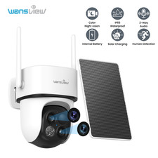 Wansview Dual Cam 2K 3MP Solar Security Camera WiFi Wireless Outdoor 360  PTZ