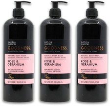 Baylis & Harding Goodness Rose & Geranium Body Wash 1000ml X 3