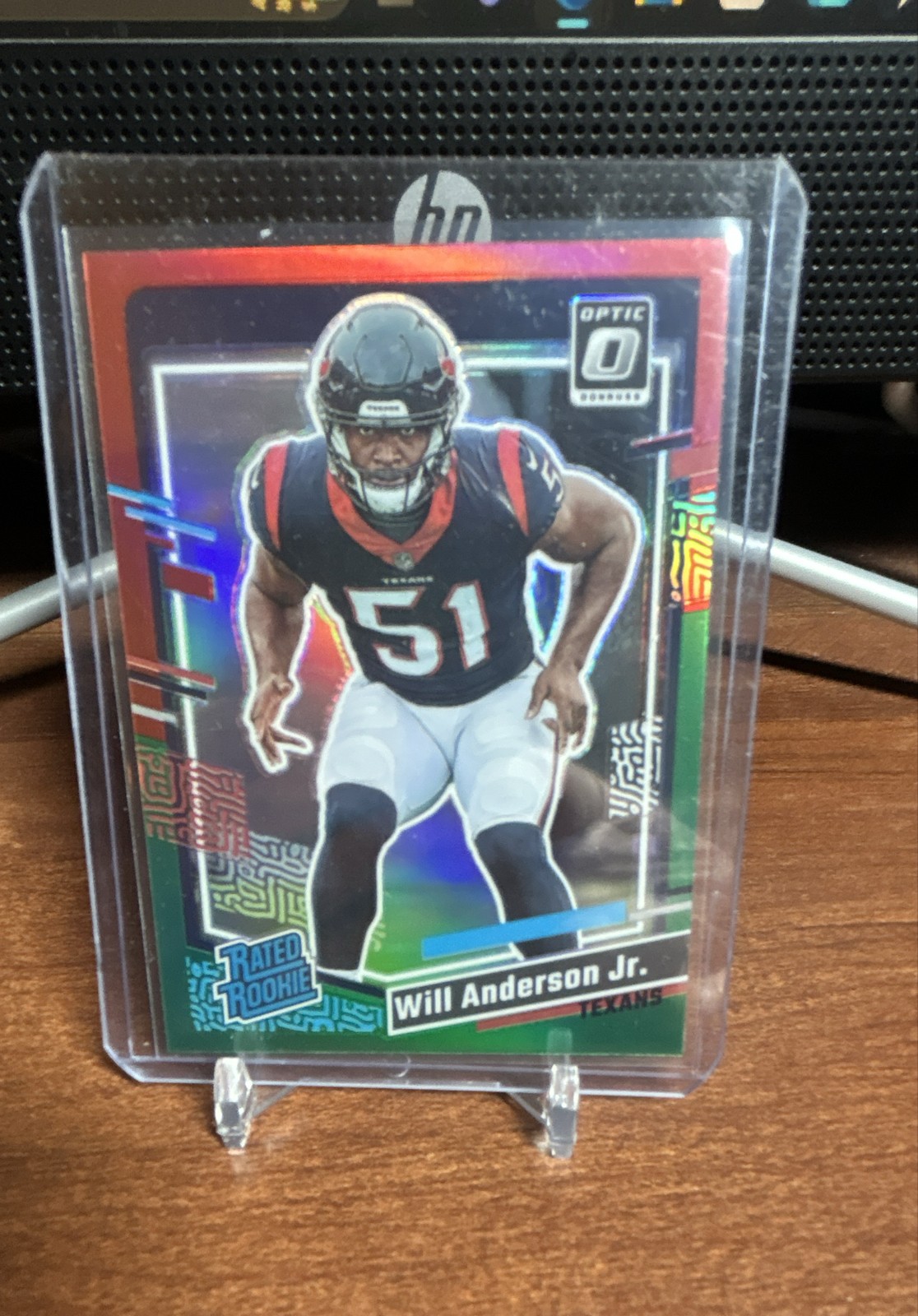 2023 Donruss Rated Rookie Will Anderson #342 Optic Preview Red Green Prizm (RC)