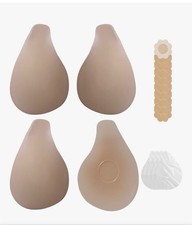 Beige Silicone Bra Inserts Self-Adhesive Lift Pads Backless Seamless