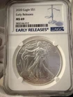 2020 American Silver Eagle MS-69 NGC (Early Releases) Blue Label