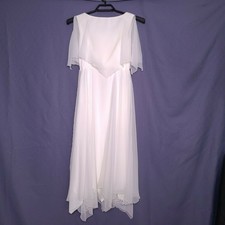 Vintage 70s Wedding Dress 10 Ivory Ethereal Boho Cottage Core