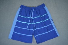 Hurley Men's S Dunes Volley Elastic Waist Blue Swim Trunks Board Shorts Lined