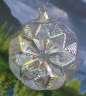 Blown Glass, Double Flower Indent, Clear Glass, Christmas Ornament — photo 3