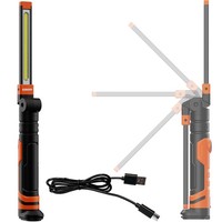 Kunzer Akku Arbeitsleuchte PL-082 Orange Cob Led Li-Ion Arbeitslampe USB-C