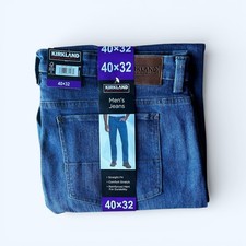 Kirkland Signature Men's Straight Fit Jean Blue Denim Size 40x32