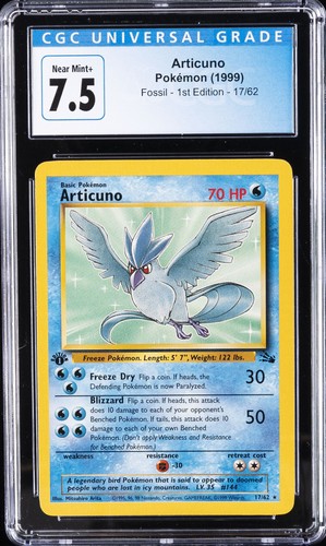 Articuno (1st Edition) graded CGC 7.5 for sale on eBay