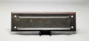 Vintage Antique Solid Brass 10"x 3” Letter Mail Door Slot Great Patina