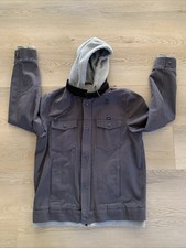 Vans Men  s The AV Edict II Canvas Twill Large Hooded Trucker Jacket Gray