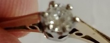 Beautiful 9ct 375 .11 Round M Brilliant Cut Natural Diamond Engagement Ring M1/2