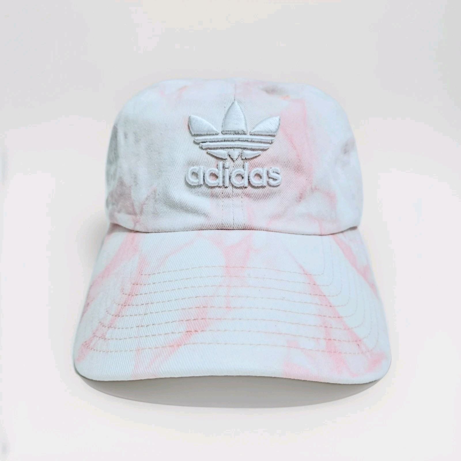 Adidas Tie Dye Pink White Hat Cap Originals Trefoil Logo Adj