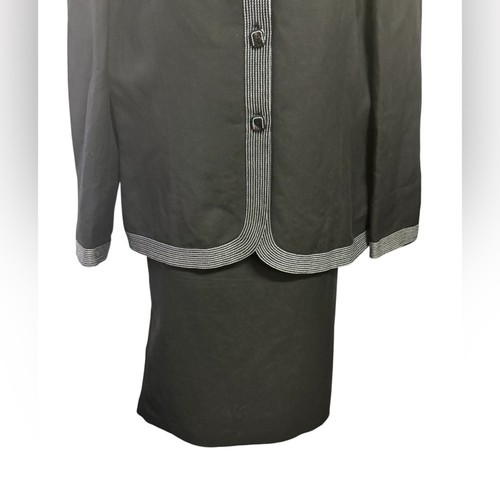 Kasper Skirt Suit Size 14 Elegant Black Linen Blend Perfect Skirt Suit 🖤🖤🖤 - Picture 4 of 13