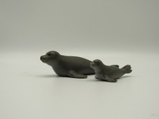 Schleich: Mother SEAL and PUP Baby Grey  Figure 1999, lot of 2