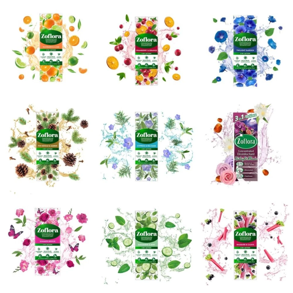 Zoflora Fresh Home Odour Eliminator Disinfectant Cleaner 250ml (All Scents)