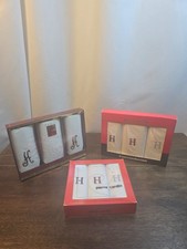 NIB 9pc Monogrammed H Handkerchiefs White 6 Pierre Cardin 3 Paris Classic