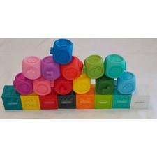 Infantino Soft Building Blocks Learning Numbers Animals Shapes 20 Piece Set