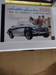 Austin Healey MKIII, USA made metal sign based on Factory Literature (included)