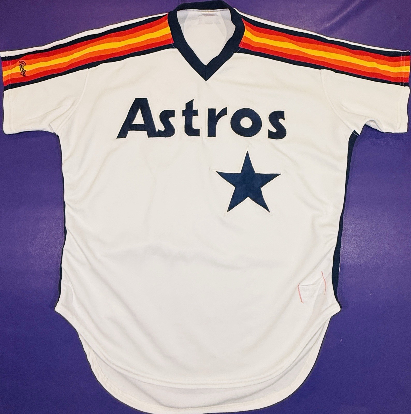 AUTHENTIC Mike Scott #33 HOUSTON ASTROS Pro Cut Vintage 1980s Rawlings Jersey 46