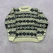 Vintage Knitted Jumper abstract patterned chunky knit sweater Women's XL