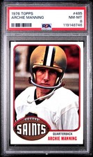 1976 TOPPS #485 ARCHIE MANNING PSA 8