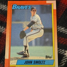Topps 1990 Topps John Smoltz #535 Atlanta Braves 1989 Monthly Scoreboard