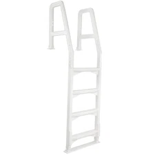Aqua Select Heavy Duty Resin In Pool Deck Ladder Above Ground - White or Grey
