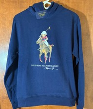 NEW Polo Ralph Lauren Flag Bear Hoodie Size  ...