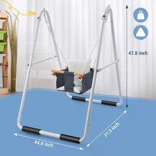 Toddler Swing Set with Foldable Metal Frame Stand Indoor Outdoor Baby Swing Set