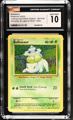 CGC GM 10! Bulbasaur 001/034 Trading Card Game Classic Holo