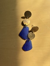 Cobalt Blue Sea Glass Dangling Earrings