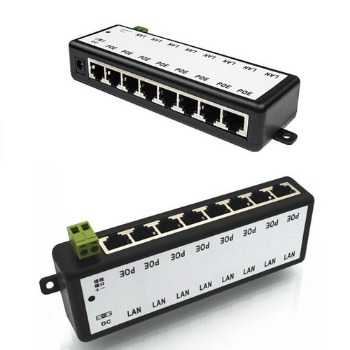 POE Injector 8 Ports PoE Adapter Ethernet Supply for CCTV POE Camera 6024 - Afbeelding 4 van 9